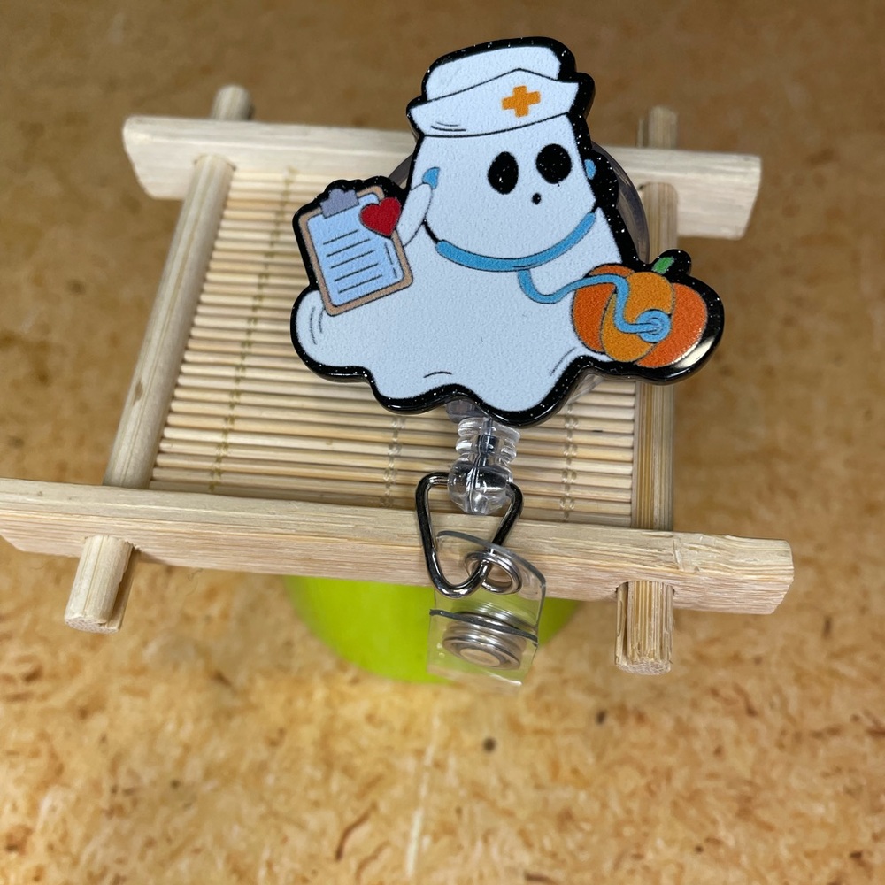 Cute Nurse Ghost Retractable Badge Reel